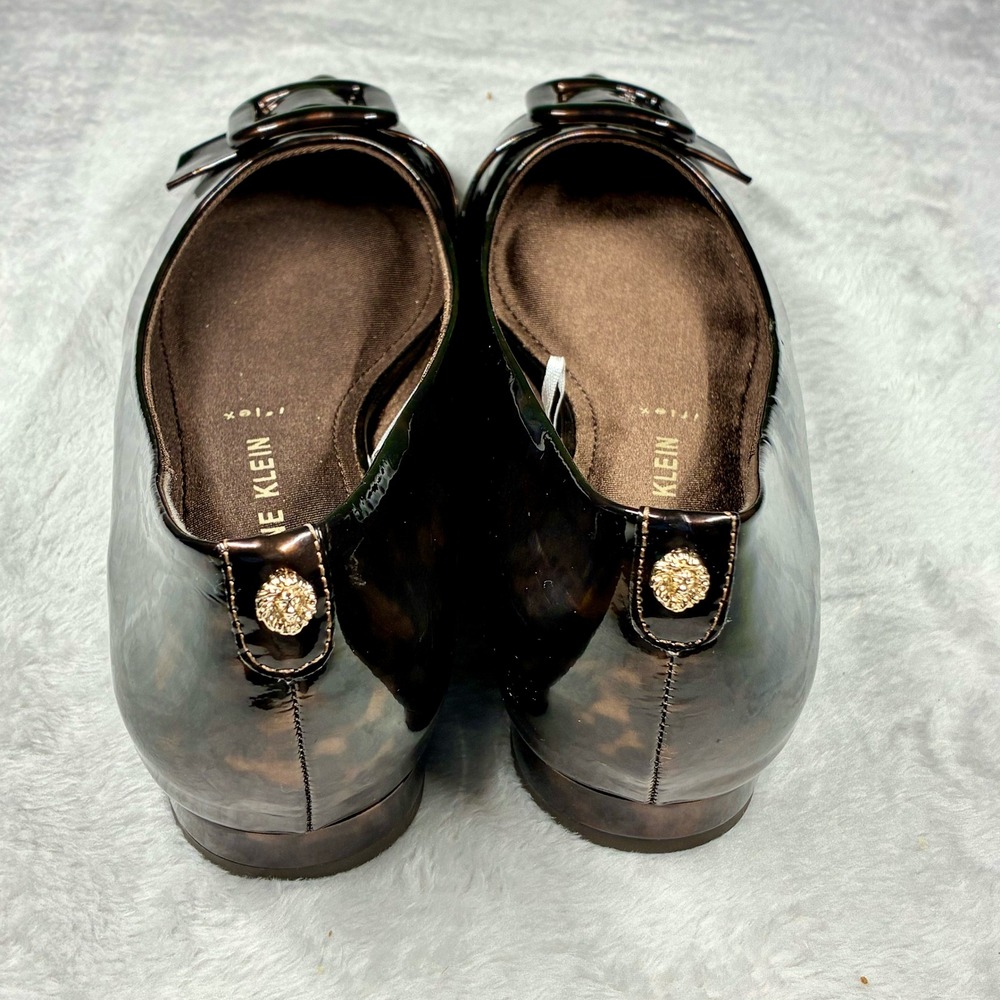 New Anne Klein Karisma Tortoise Shell Pointed Toe iFlex Flats Buckle Shoes 8M - Picture 4 of 10
